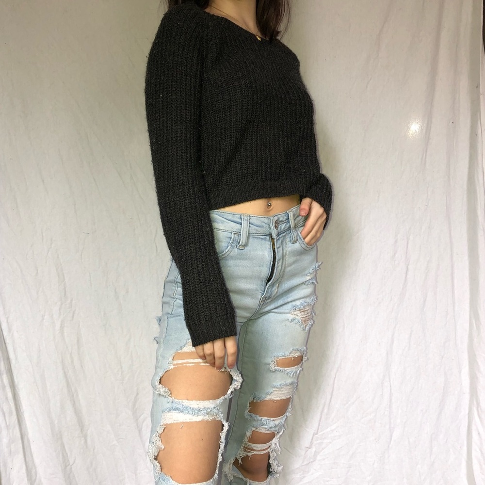Cropped Dark Grey Sweater